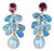 Bochic "Orient" Vintage Ruby, Opal & Sapphires Earrings Set 18K Gold & Silver For Sale