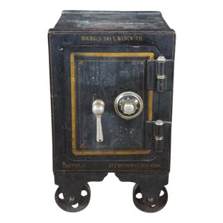 Antique Diebold Safe & Lock Company Small Cast Iron Floor Safe, Ohio For Sale