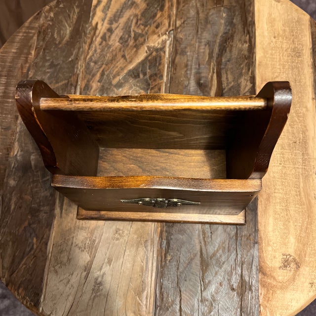 Wood 1980s Vintage Solid Wood Mail Letter Box Features Eagle Country Americana Farmhouse For Sale - Image 7 of 12