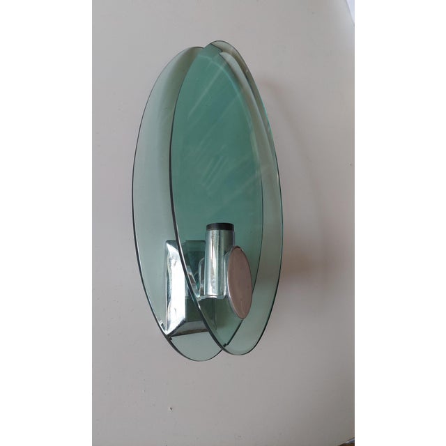 Italian Glass Wall Lights from Fontana Arte, 1970s, Set of 2 For Sale - Image 9 of 12