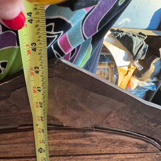 Brown 1900s Antique American Ogee-Top Wall Mirror, Original Glass For Sale - Image 8 of 12