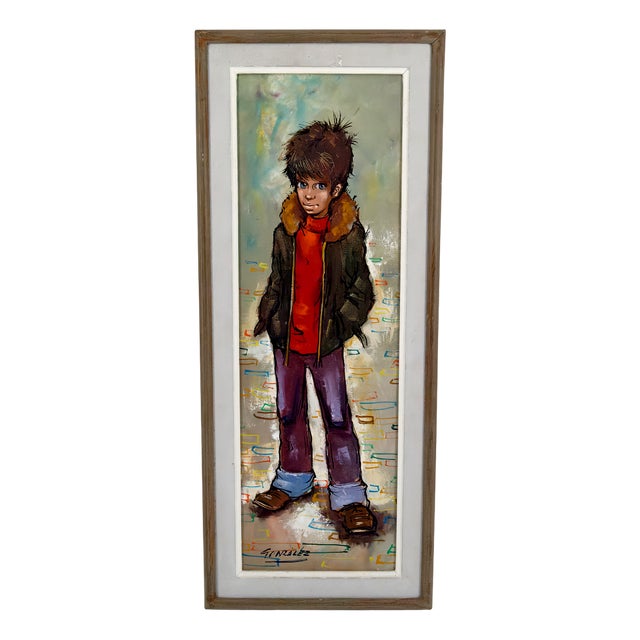 Antonio Collado Gonzalez, Little Boy, 1970s, Oil Painting on Canvas For Sale