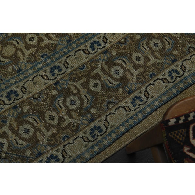 1970s Vintage Persian Handmade Wool Cotton Brown Area Rug For Sale - Image 4 of 11