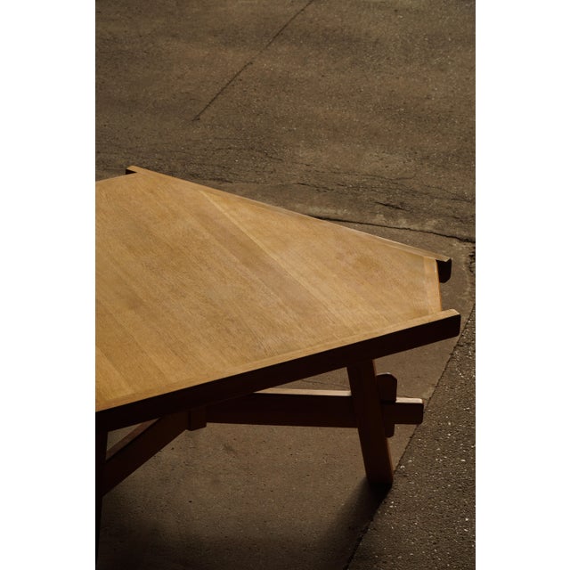 Mid-Century Modern French Triangular Brutalist Dining Table in Oak, 1960s For Sale - Image 15 of 18