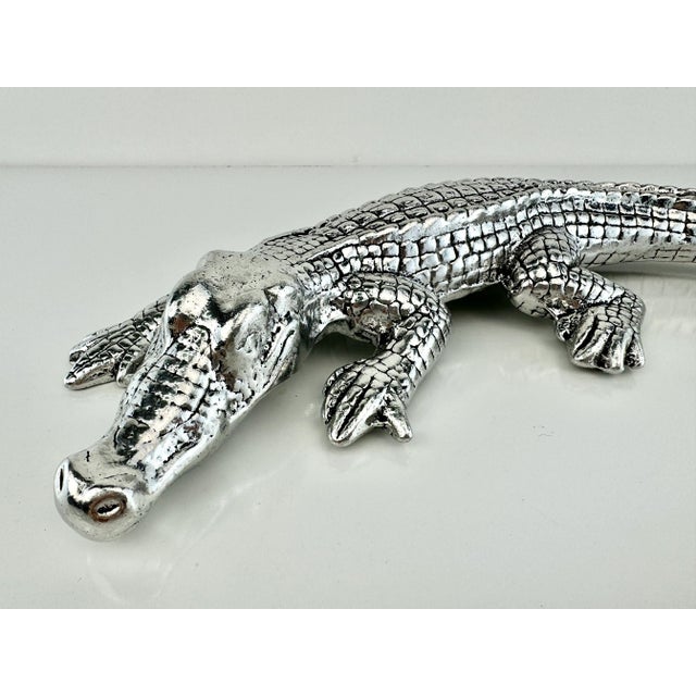 Vintage Arthur Court Pewter Alligator For Sale - Image 4 of 11