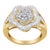 Contemporary 10KT Yellow Gold Round and Baguette Cut Diamond Ballerina Ring (1 cttw, I-J Color, SI1-SI2 Clarity) For Sale - Image 3 of 6