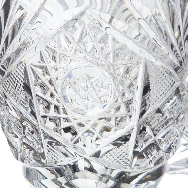 Kusak Cut Glass Works Chantilly Lace Crystal Water Goblets, Set of 4 6.5" For Sale - Image 10 of 11
