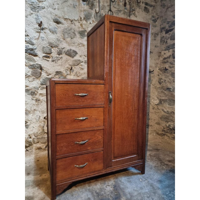 Rustic Antique French Oak Storage Cabinet, 1920s For Sale - Image 3 of 17
