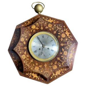French Rosewood and Boxwood Cased Wall Clock, 19th-Century