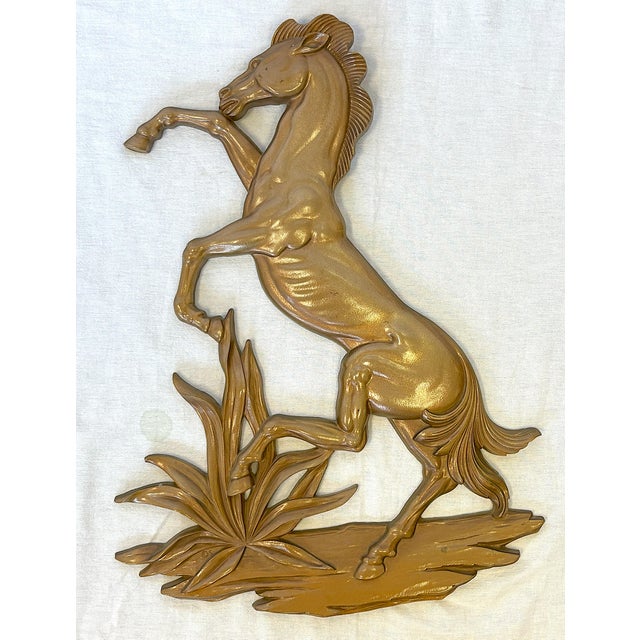 Mid-Century Modern Vintage MCM Syroco Wood Rodeo Horses- A Pair For Sale - Image 3 of 12