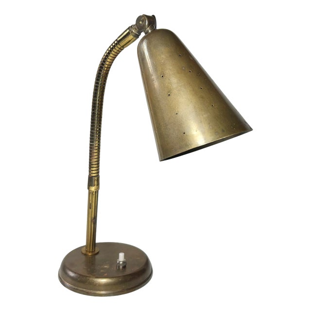 Mid-Century Modern Danish Table Lamp in Brass, 1940s For Sale
