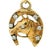 Metal Vintage 14k Gold Diamond Horse Head and Horseshoe Pendant For Sale - Image 7 of 8