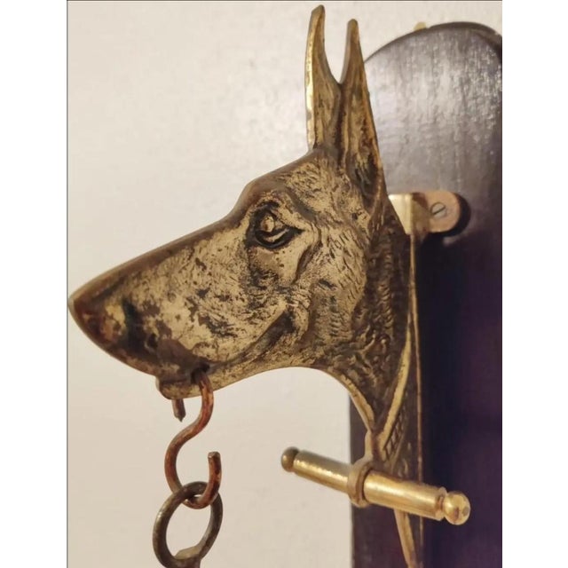 ANTIQUE ARTS & CRAFTS FIGURAL DOG WALL MOUNT GONG This is a unique antique Arts & Crafts Dog wall hanging Gong. The gong...