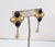 American Vintage 1991 Napier Book Piece Faux-Lapis & Faux-Pearl Pierced Earrings- 2 Pieces For Sale - Image 3 of 7