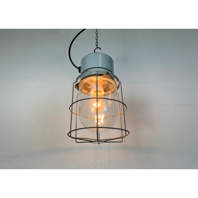 Industrial Aluminium Cage Light with Clear Glass from Elektrosvit, 1970s For Sale - Image 14 of 15