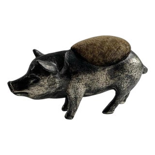 Antique Late 19th Century Victorian Novelty Pig and Boar Pin Cushion, 1890 For Sale