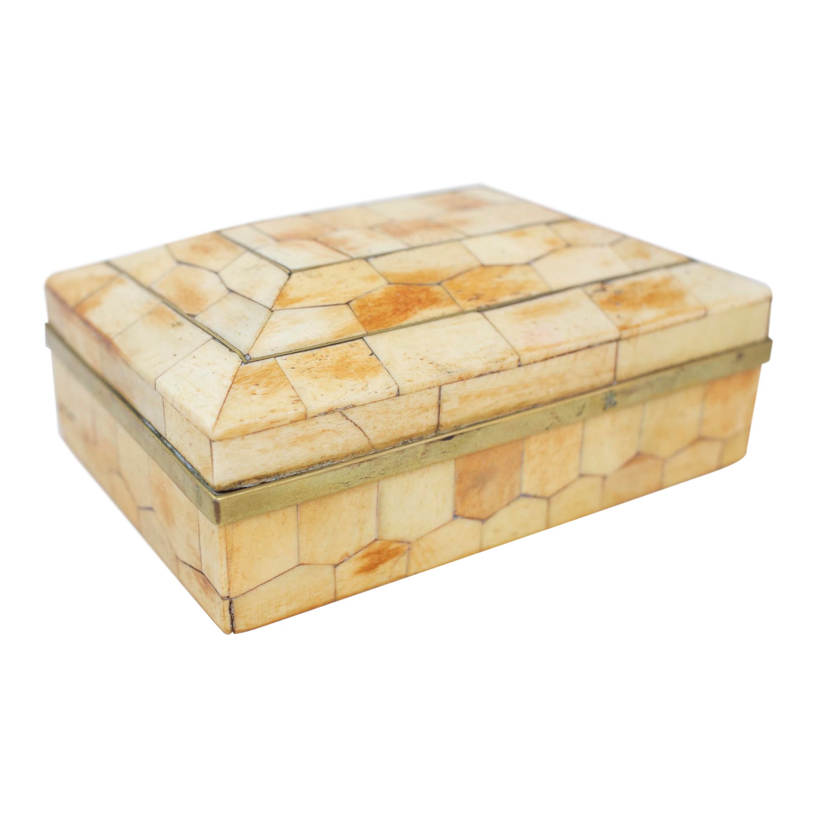 MidCentury Inlaid Bone & Brass Box Chairish