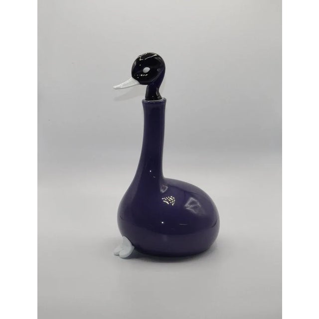 Gio Ponti 1950s Duck Decanter Empoli Gio Ponti Cased Glass Purple For Sale - Image 4 of 7