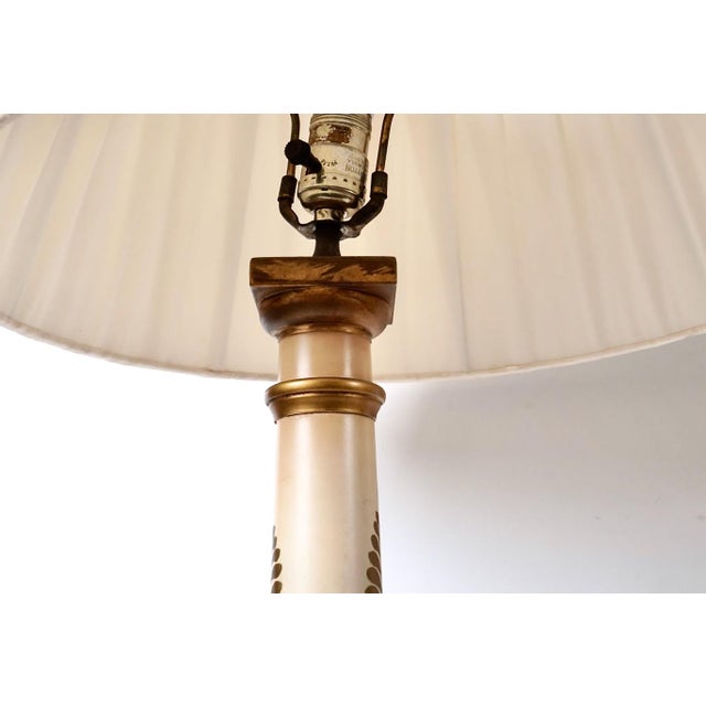 Metal Mid 20th Century Painted Tole Empire-Style Lamps - Pair For Sale - Image 7 of 9