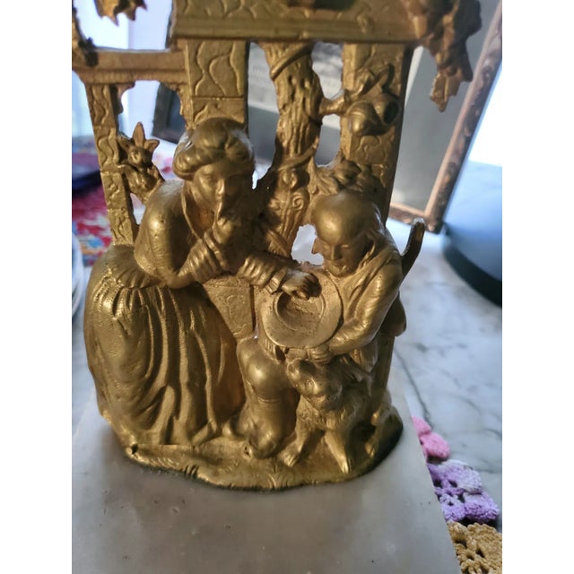 Victorian 1920s Victorian Era Colonial Characters With Crystals Candlestick For Sale - Image 3 of 8