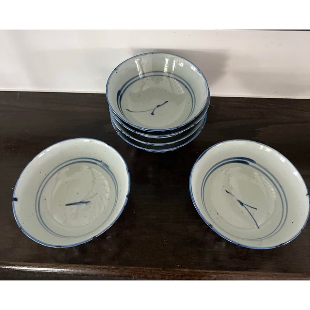 Ceramic Late 19th Century Chinese Blue and White Porcelain Bowls-Set of 6 For Sale - Image 7 of 8