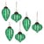 Contemporary Green Ribbed Crackle Glass Ornament (Set of 6) For Sale - Image 3 of 3