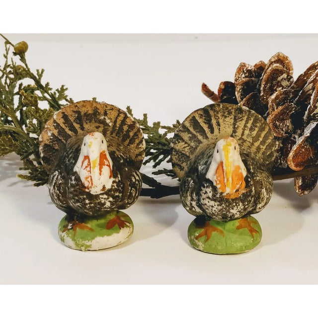 Early 21st Century Bisque Porcelain Table Turkey Figurines Pair For Sale - Image 5 of 7