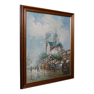 Vintage Paris Painting, French, Oil on Canvas, Notre Dame, Signed, Original Art