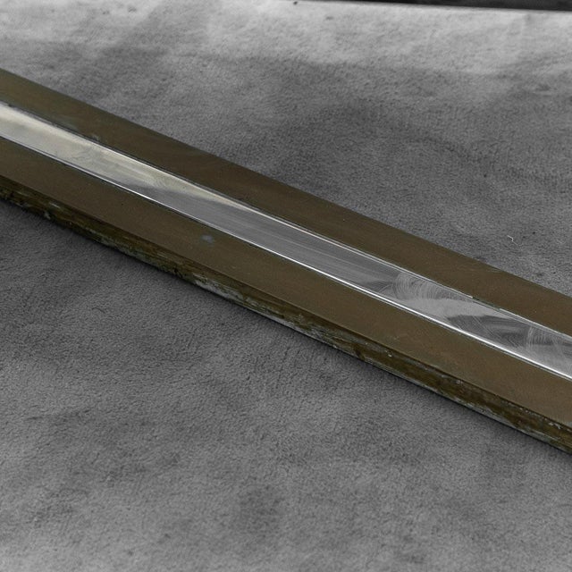 Coffee Table in Smoked Glass with Brass and Metal, 1970s For Sale - Image 9 of 10