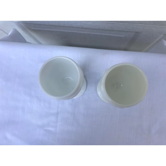 1950s L E Smith Milk Glass Goblet With Eagle and Stars - a Pair For Sale - Image 5 of 9