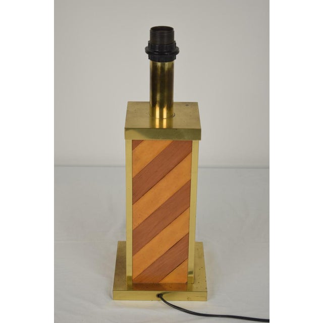 Table Lamp in Wood and Brass, Italy, 1970s For Sale - Image 14 of 14