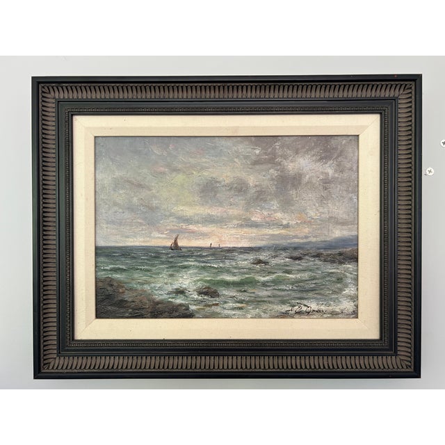 1910s Early 20th Century British Maritime Artwork by a.j. Gray, Signed O, Seascape Oil Painting For Sale - Image 5 of 12