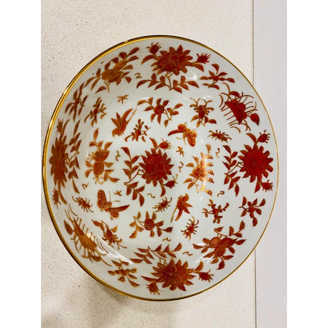 Vintage Hand-Painted Japanese Porcelain Ware Large Bowl For Sale - Image 4 of 8