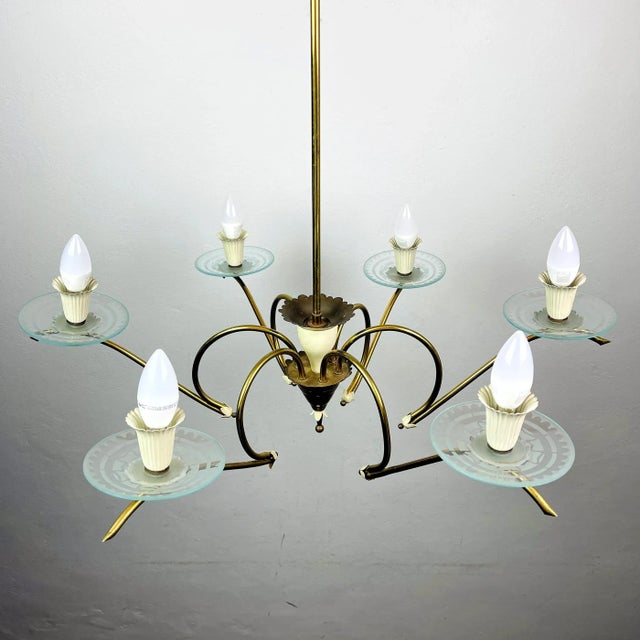Mid-Century Modern Mid-Century Spider Chandelier by Pietro Chiesa for Fontana Arte, Italy, 1940s For Sale - Image 3 of 13