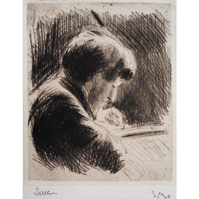 Maximilien Luce, Woman with Short Hair, Straight Profile, 1890, Original Etching For Sale - Image 3 of 6