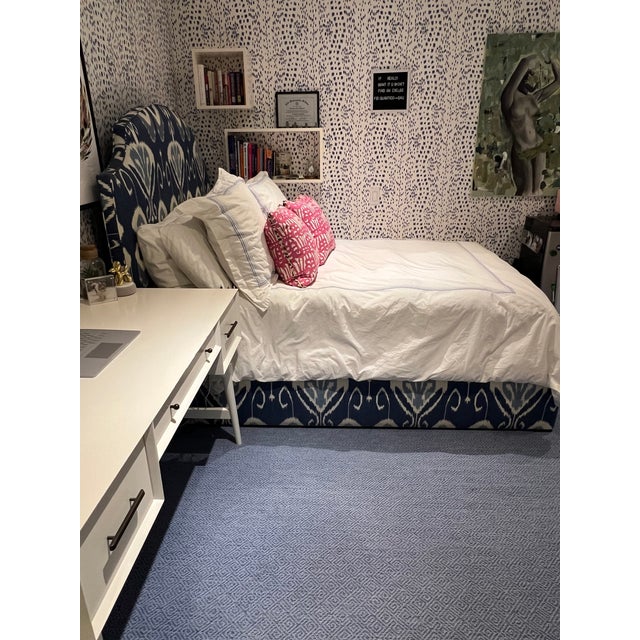 Kravet Custom Full Size Bed With Padded Headboard and Sideboards Chairish