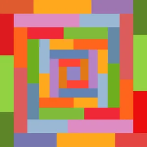"Honeymoon - Part 3" Contemporary Geometric Digital Print on Stretched Canvas by Sassoon Kosian