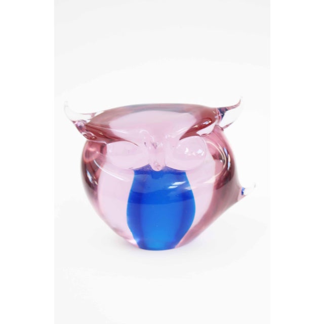 1960s Sommerso Murano Glass Owl by Ermanno Nason for Cenedese, Italy, 1960s For Sale - Image 5 of 8