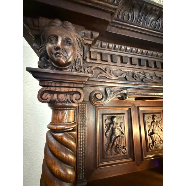 Traditional **Rare Antique MASTERPIECE**Renaissance Revival Sideboard in Solid Walnut** Obo** For Sale - Image 3 of 8