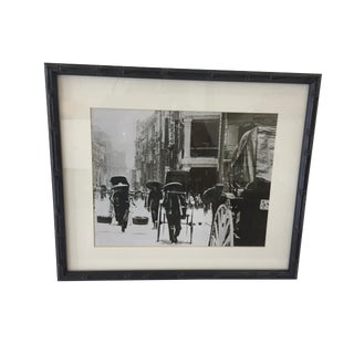 Early 20th Century Antique Rickshaws in Hong Kong Photograph For Sale