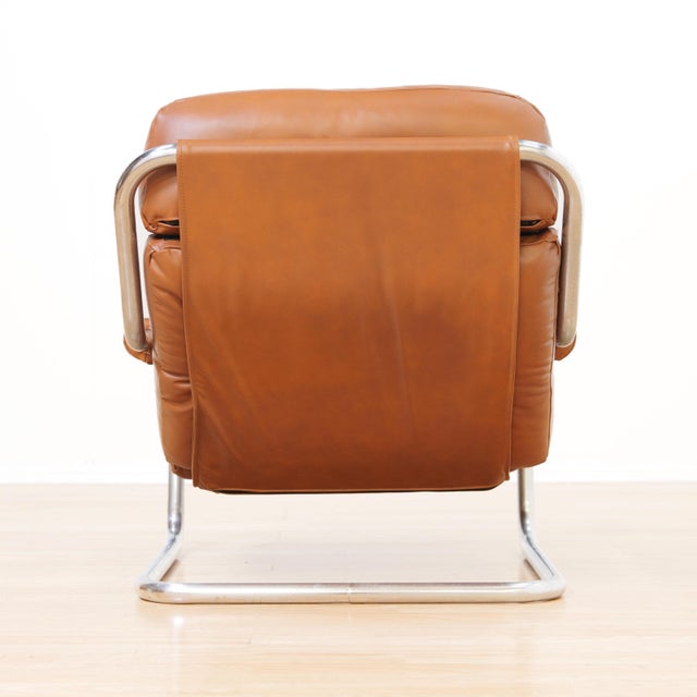 1970s Post Modern Chrome & Leather Attributed to Jan Des Bouvrie for Gelderland For Sale - Image 10 of 15