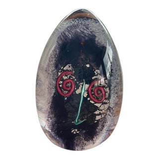 Signed Kerry Feldman Fine Line Studios Art Glass Double Face Sculpture For Sale