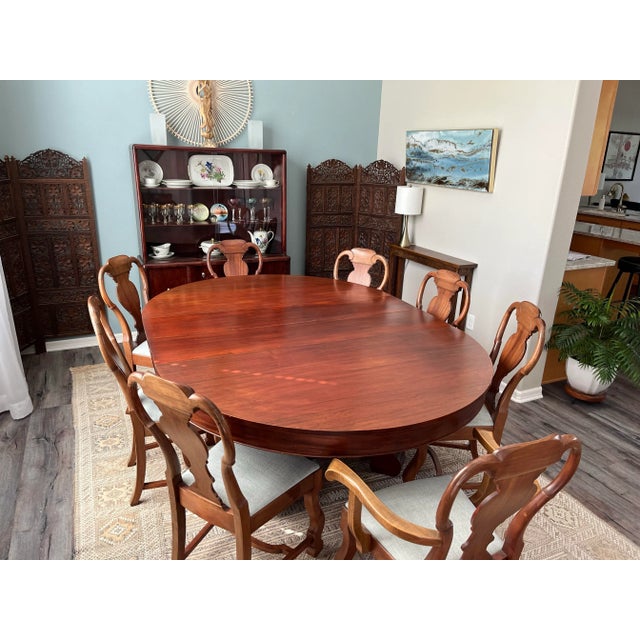 Cinnamon Cherry Dining Table and 8 Chairs From the Early 1900’s For Sale - Image 8 of 10