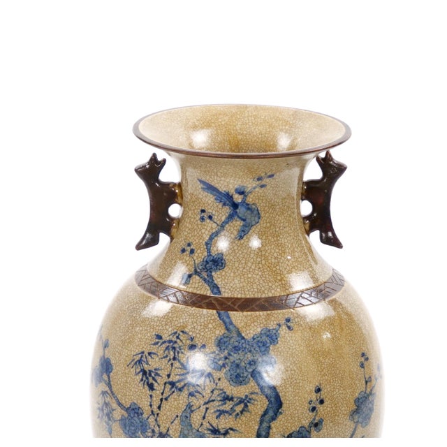 Mid 20th Century Chinese Blue and White Porcelain Decorative Vase With Phoenix Decoration For Sale - Image 5 of 11
