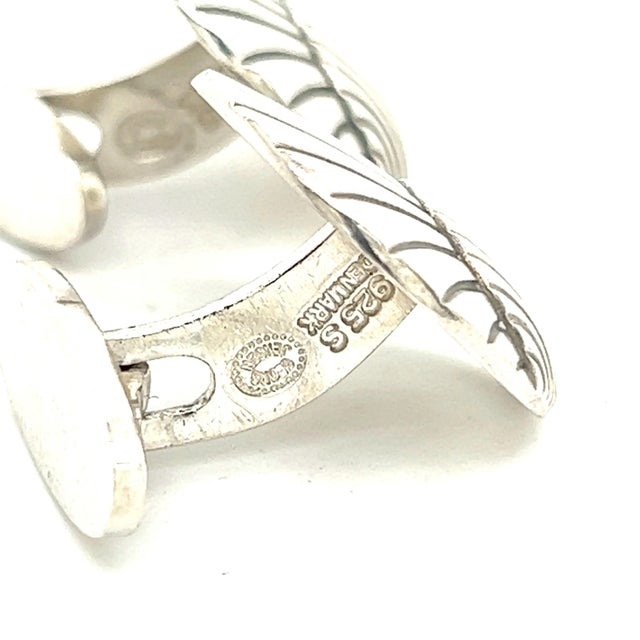 Georg Jensen Georg Jensen Authentic Estate Seashell Cufflinks Silver, 2 pieces For Sale - Image 4 of 7