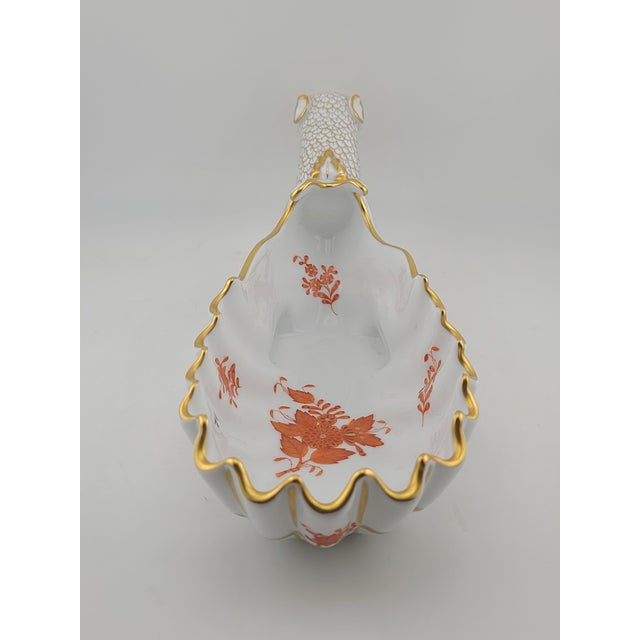 Rare Herend Hand Painted Dragon Dish #7760 - 11 1/4" Long Hand Signed by Artist Vecsey Tamas For Sale In Houston - Image 6 of 14