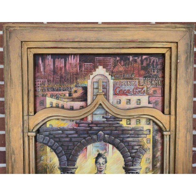 Surrealism Large Signed "Nb" 1961 Mid Century Surrealist Oil Painting on Canvas For Sale - Image 3 of 10