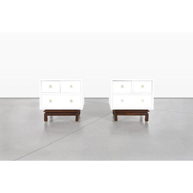 Mid-Century Asian Modern Lacquer Nightstands by American of Martinsville, 1950s For Sale In Los Angeles - Image 6 of 13