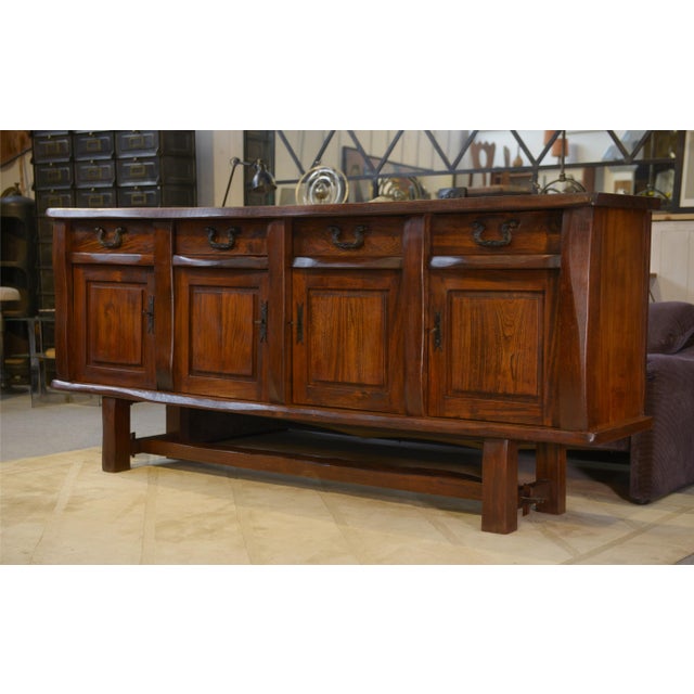 Brutalist Elm Sideboard by Aranjou, 1950s For Sale - Image 12 of 12