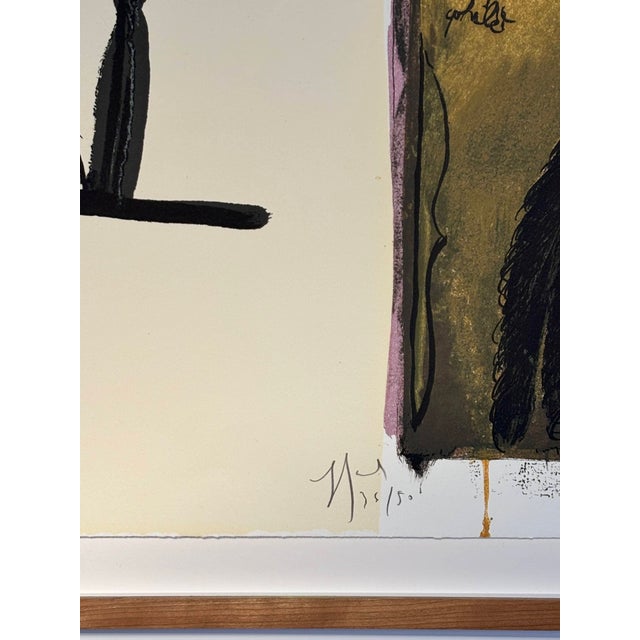 An important original color lithograph conceived as a narrative triptych, a major theme in the artist's work. the...